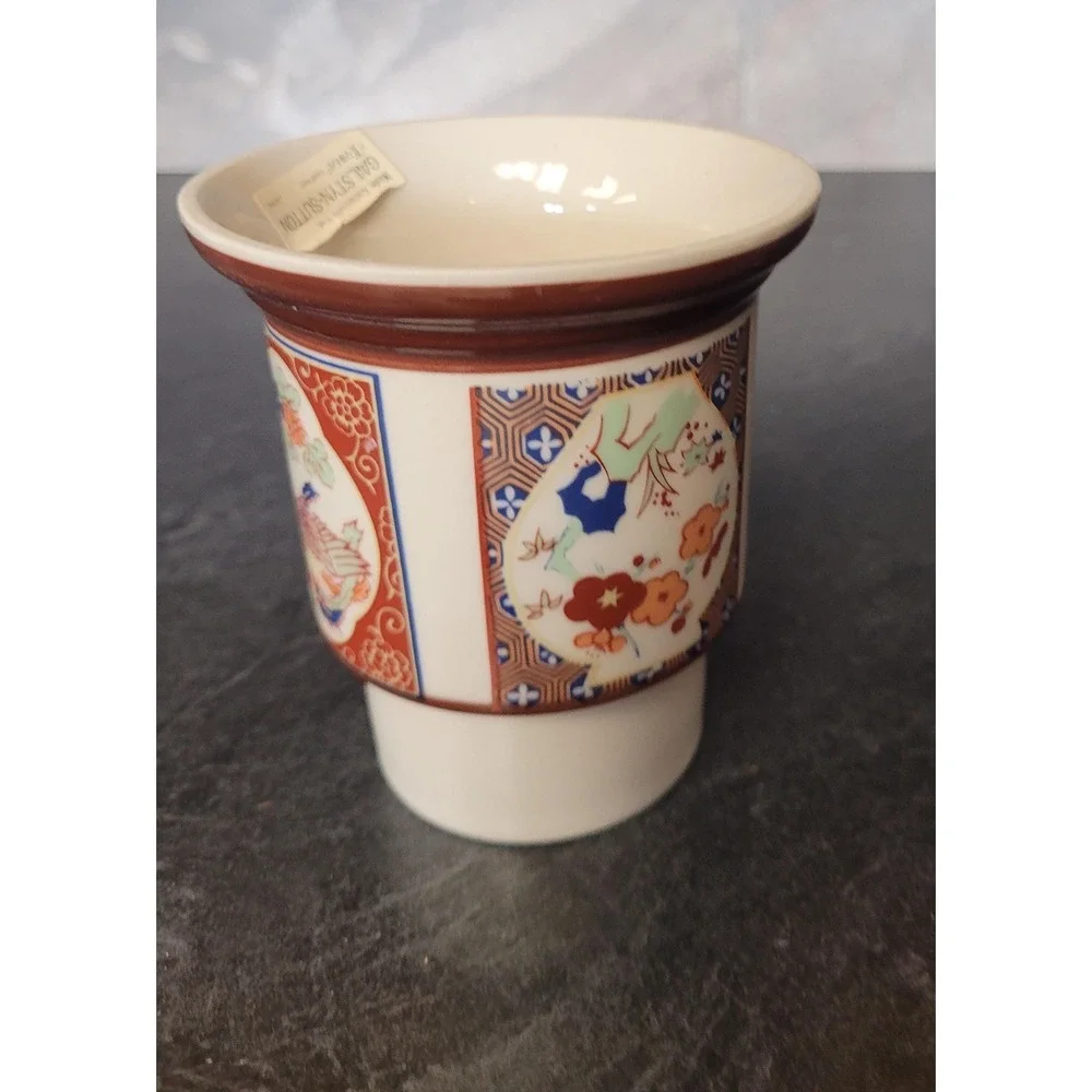 Vintage Ceramic Organizer Phoenix  Japanese Imari Desk Kitchen Bath Storage